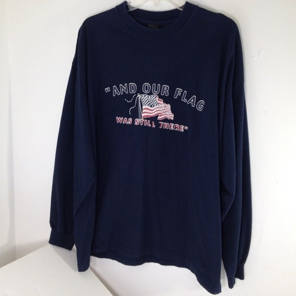 Vintage Patriotic And Our Flag Was Still There Light Sweatshirt Size XL USA Made